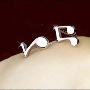 925 Sterling Silver Music Steric Stud Earrings